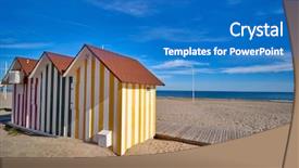  Presentation with beautiful spanish landscape costa blanca - Colorful PPT theme enhanced with el campello beach muchavista playa backdrop and a teal colored foreground