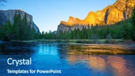 Presentation with yosemite - Slide set having el capitan and half dome background and a ocean colored foreground