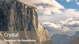  Presentation with autumn morning - PPT layouts enhanced with el capitan rock close-up in yosemite national park valley at cloudy autumn morning from tunnel view low clouds lay in the valley california usa background and a coral colored foreground