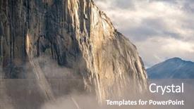  Presentation with autumn morning - Slide deck with up in yosemite national park background and a coral colored foreground