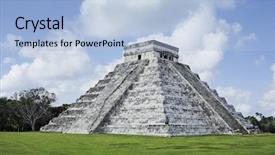 Presentation with maya - Amazing PPT theme having toltecs - el castillo the castel backdrop and a light blue colored foreground
