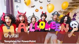  Presentation with halloween - Amazing presentation theme having el filibusterismo - big family in costumes holds backdrop and a  colored foreground