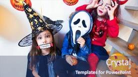  Presentation with halloween - Beautiful presentation featuring el filibusterismo - children in monster costumes have backdrop and a  colored foreground