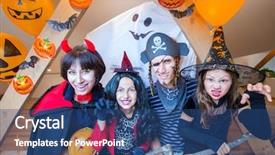  Presentation with halloween - Colorful presentation theme enhanced with el filibusterismo - family in costumes has fun backdrop and a  colored foreground