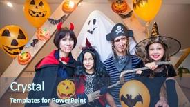  Presentation with halloween - Amazing presentation theme having el filibusterismo - family in costumes has fun backdrop and a  colored foreground