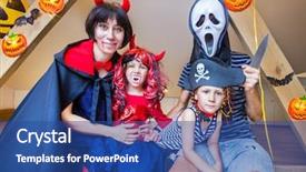  Presentation with halloween - Presentation theme with el filibusterismo - family in costumes has fun background and a  colored foreground