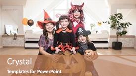  Presentation with celebrate - Audience pleasing presentation theme consisting of el filibusterismo - group of funny children backdrop and a coral colored foreground