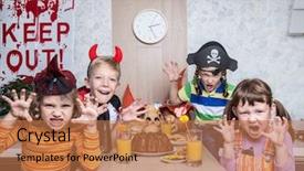  Presentation with celebrate - Amazing presentation having el filibusterismo - group of funny children backdrop and a  colored foreground