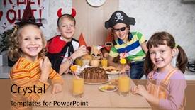  Presentation with children grow - Cool new PPT theme with el filibusterismo - group of funny children backdrop and a  colored foreground