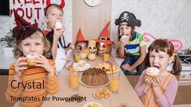  Presentation with celebrate - Beautiful slide set featuring el filibusterismo - group of funny children backdrop and a  colored foreground