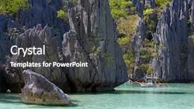  Presentation with rocks - Theme enhanced with quadratic - landscape with filippino boat rocks background and a dark gray colored foreground
