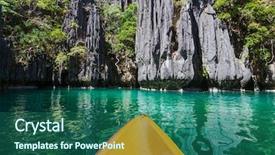  Presentation with kayaking - Slide deck having journey in el nido palawan background and a ocean colored foreground