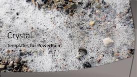  Presentation with beach rocks - Presentation featuring el nino - sea foam covers round stones background and a light gray colored foreground