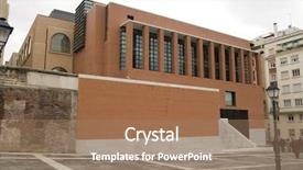  Presentation with museum - Presentation theme featuring el padro museum new wing background and a coral colored foreground