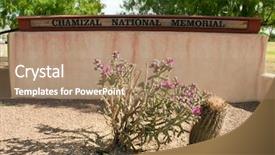  Presentation with funeral memorial templet - PPT theme consisting of el paso - chamizal national memorial background and a coral colored foreground