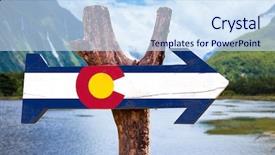  Presentation with blue aged wood sign - PPT layouts having el paso - colorado flag wooden sign background and a sky blue colored foreground