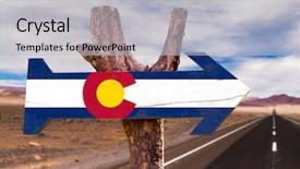  Presentation with colorado - Beautiful slide deck featuring el paso - colorado flag wooden sign backdrop and a light gray colored foreground