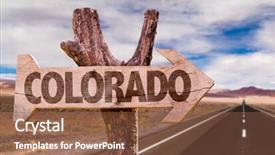  Presentation with lonely desert road - Colorful slide set enhanced with el paso - colorado wooden sign with desert backdrop and a tawny brown colored foreground