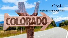  Presentation with colorado - Cool new slide deck with el paso - colorado wooden sign with road backdrop and a light blue colored foreground