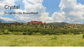  Presentation with colorado - Presentation theme featuring el paso - panoramic view of the garden background and a light blue colored foreground