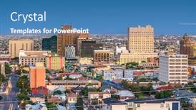  Presentation with mexico city - PPT theme with el-paso-texas-usa-downtown background and a teal colored foreground