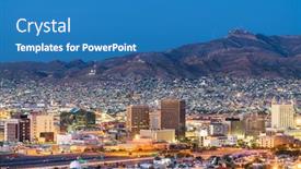  Presentation with mexico city - Presentation design consisting of el-paso-texas-usa-downtown background and a teal colored foreground