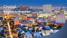  Presentation with mexico city - Presentation with el-paso-texas-usa-downtown background and a ocean colored foreground