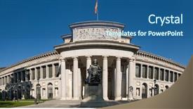  Presentation with museum - Theme consisting of city madrid - el prado museum background and a  colored foreground