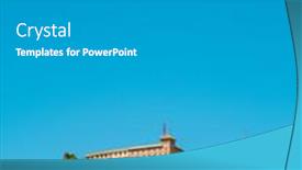  Presentation with mountain top - Presentation theme having el-pueyo-monastery-in-barbastro background and a gray colored foreground