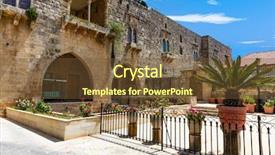  Presentation with middle east - PPT theme enhanced with el qamar in mount lebanon background and a tawny brown colored foreground