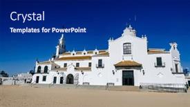  Presentation with pilgrimage - Slide deck enhanced with el-rocio background and a navy blue colored foreground