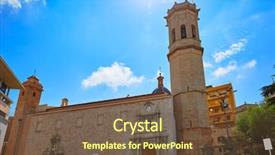  Presentation with church - Presentation theme enhanced with el salavador church and templat background and a tawny brown colored foreground