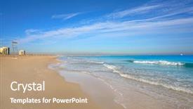  Presentation with spain - Slides featuring el saler beach in valencia background and a coral colored foreground