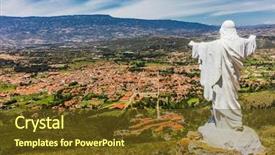  Presentation with colombia - Beautiful PPT layouts featuring el santo and his jesus backdrop and a tawny brown colored foreground