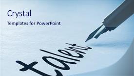  Presentation with fountain pen - Amazing presentation design having el talento - fountain pen writing the word backdrop and a sky blue colored foreground