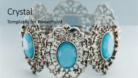  Presentation with stones - PPT theme consisting of elaborate - bracelet with blue stones background and a  colored foreground