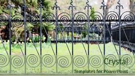  Presentation with fancy - Amazing presentation theme having elaborate - fancy fence backdrop and a mint green colored foreground