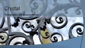  Presentation with swirls - Slides with elaborate - iron fence detail leaves background and a seafoam green colored foreground