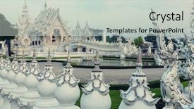  Presentation with prison thailand - Presentation design enhanced with elaborate - wat rong-khun northern thailand background and a light gray colored foreground