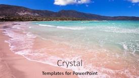  Presentation with sand - Colorful slide deck enhanced with elafonissi-beach-with-pink-sand backdrop and a lemonade colored foreground