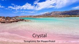  Presentation with sand - Cool new presentation theme with elafonissi beach with pink sand backdrop and a lemonade colored foreground