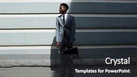  Presentation with wall - Slide deck having elagent - elagant manager with briefcase background and a  colored foreground