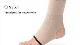  Presentation with ankle - Beautiful slides featuring elasticity - elastic ankle support isolated backdrop and a white colored foreground