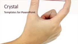  Presentation with band - Slide deck enhanced with elastic band on hands isolated background and a sky blue colored foreground