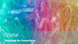  Presentation with polymer - Amazing slide set having elastic-polymer-bands-in-colorful backdrop and a teal colored foreground