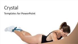  Presentation with strength - Colorful slide set enhanced with elasticity - beautiful young athletic girl backdrop and a white colored foreground