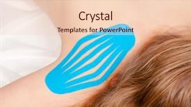  Presentation with therapeutic - Slide deck enhanced with elasticity - shoulder with blue elastic therapeutic background and a lemonade colored foreground