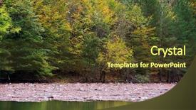  Presentation with pollution - Slides consisting of elastomer - mountain lake pollution background and a tawny brown colored foreground