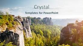  Presentation with earth day - PPT theme with elbe-sandstone-mountains-in-sunlight background and a sky blue colored foreground