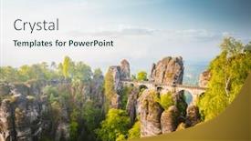  Presentation with earth day - Slide deck having elbe-sandstone-mountains-in-sunlight background and a sky blue colored foreground